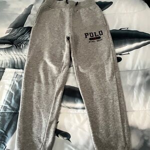 Boys Polo by Ralph Lauren Kids Athletic Gray Joggers in Size 8 or Small